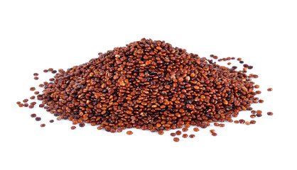 red quinoa seeds isolated on white background