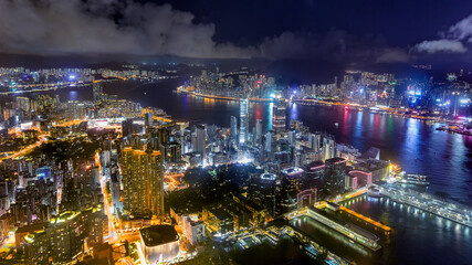 Night view of Victoria Harbour