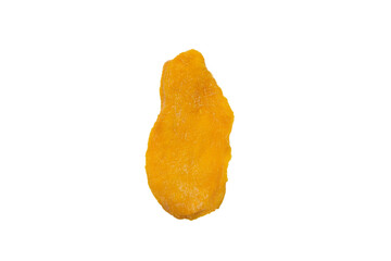 Dry tasty mango slices isolated on a white background.