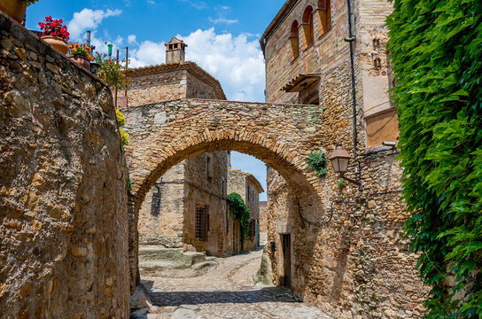 Medieval town Peratallada in Catalonia, Spain