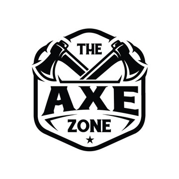 Axe Zone Premium Logo Vector. Axe Throwing Club Ready Made Logo. Ready Made Logo Template Set