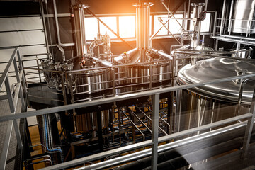 Craft beer brewing equipment in privat brewery