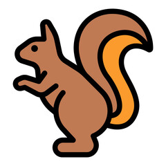 squirrel filled outline icon