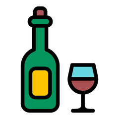 wine filled outline icon