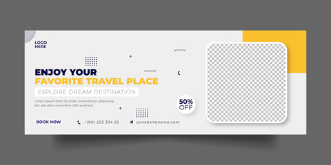 Travel facebook cover social media post and web banner template