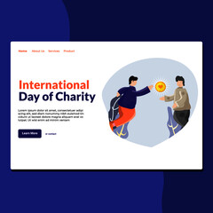 Landing page template of International Day of Charity. Modern flat design concept of web page design for website and mobile website. Easy to edit and customize. Vector Illustration