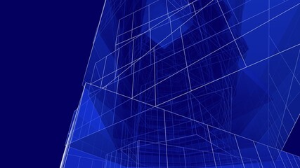 abstract architectural drawing 3d