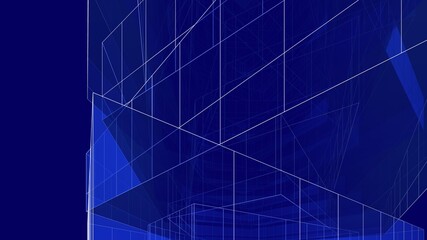 abstract architectural drawing 3d