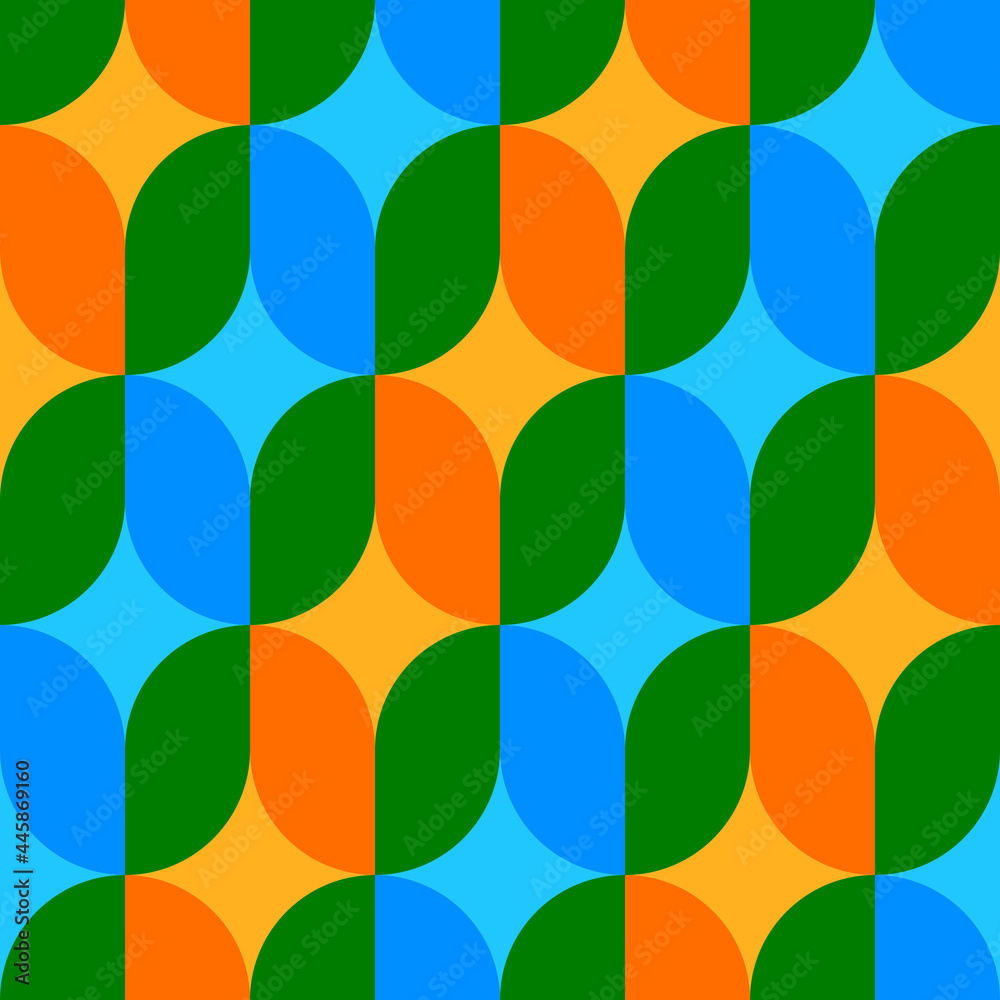 Poster Seamless geometric pattern. Vector abstract retro background.