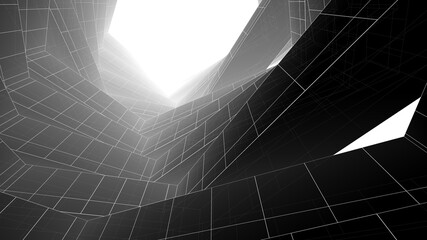 abstract architectural drawing 3d