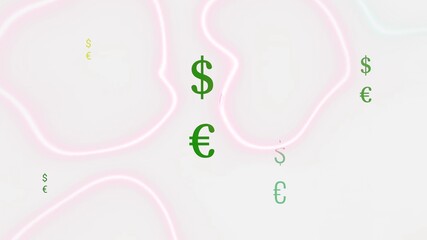 Euro and dollar animation. Currency unit. USD. EUR.