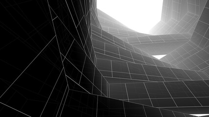 abstract architectural drawing 3d