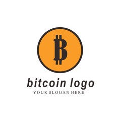 Vector illustration of Bitcoin, crypto currency, blockchain. Fits blockchain bitcoin stickers for web or print. Bitcoin logo.