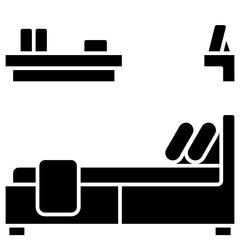 bed room solid icon