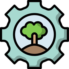 green technology line icon