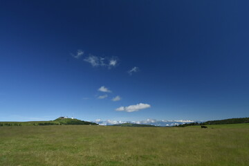 美ヶ原高原　青い空と白い雲