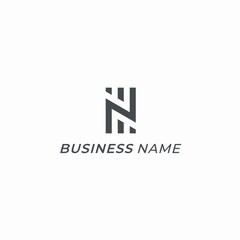 logo design bold letter N and Z