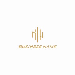 logo design line and letter N