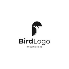 simple and modern bird logo design template