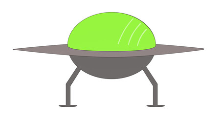 Flying Saucer with a Green canopy