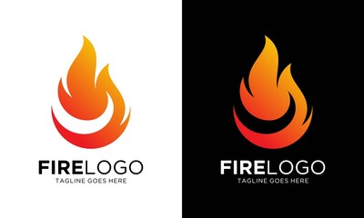 Fire Flame Logo design vector template. Burning Bonfire Logotype concept icon