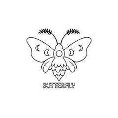 butterfly on a white background, continuous line art drawing
