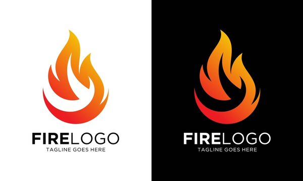 Fire Flame Logo design vector template. Burning Bonfire Logotype concept icon
