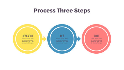 Business process. Timeline infographics with 3 steps, options, sections. Vector template.