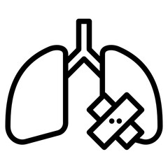 lung health simple line icon