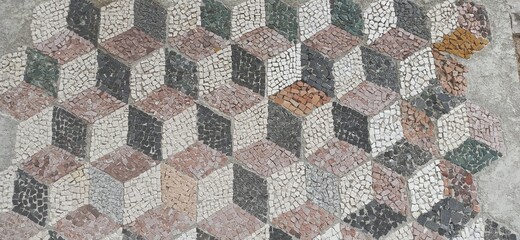Texture: mosaic and pltica pattern for the wall
