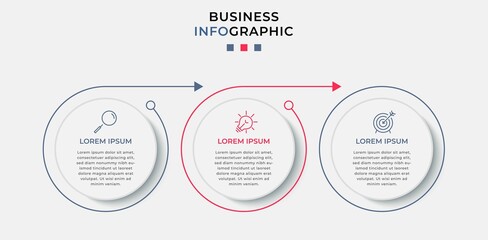 Vector Infographic design business template with icons and 3 options or steps. Can be used for process diagram, presentations, workflow layout, banner, flow chart, info graph