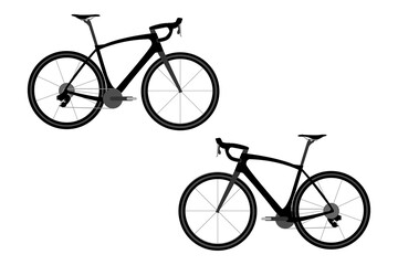 Fototapeta premium A modern sports bike, city bike or gravel bike. A multi-speed bike for adults. Flat illustration isolated on white.