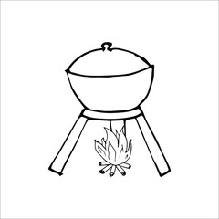 casserole with food over the fire