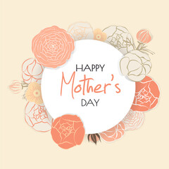 Mums, Mother's Day Flowers Banner Greeting Card Background