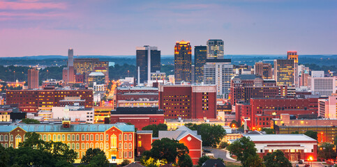 Birmingham, Alabama, USA downtown city skyline - obrazy, fototapety, plakaty