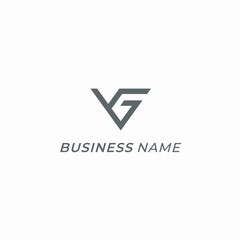 logo design triangle letter V and G