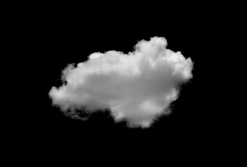 White clouds isolated on black background