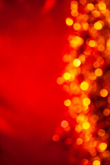 Defocused gold abstract christmas background. Defocused golden lights frame. - 445880552