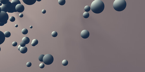 3D render of different size of spheres