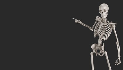 skeleton posing 3d render 