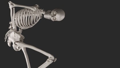 skeleton posing 3d render 