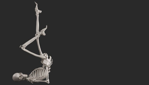skeleton posing 3d render 