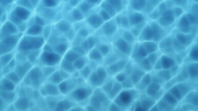 Pool water ripples, flat lay, motion background. A seamless loop, full frame computer generated animation, ideal for summer activity commercial compositions