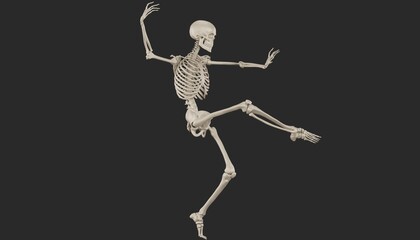 skeleton posing 3d render 