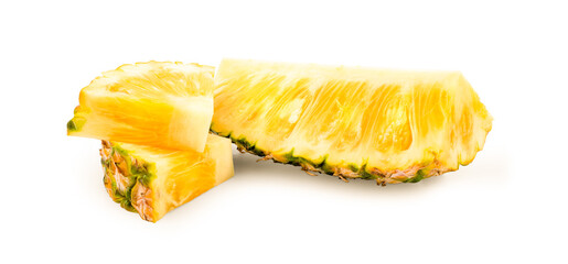 pineapple with slices isolated on white background