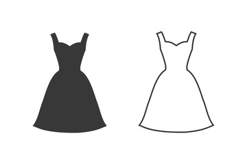 Dress icon set. Vector concept illustration for design