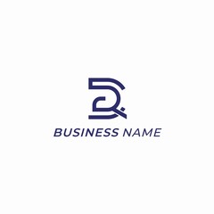Obraz premium logo design line letter C and R