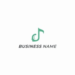 Fototapeta premium logo design note music and brain