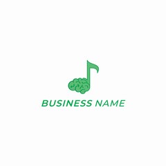 logo design note music and brain
