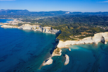 Aerial view of Cape Drastis in the Corfu,  Greece